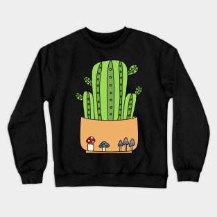 Cute Cactus Design #84: Mush-Room For Cacti Crewneck Sweatshirt